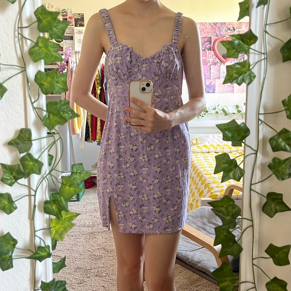 S Lilac Aeropostale Floral Mini Dress💜🌸